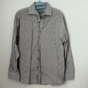 Kenneth Cole Reaction long sleeve checkered dress shirt